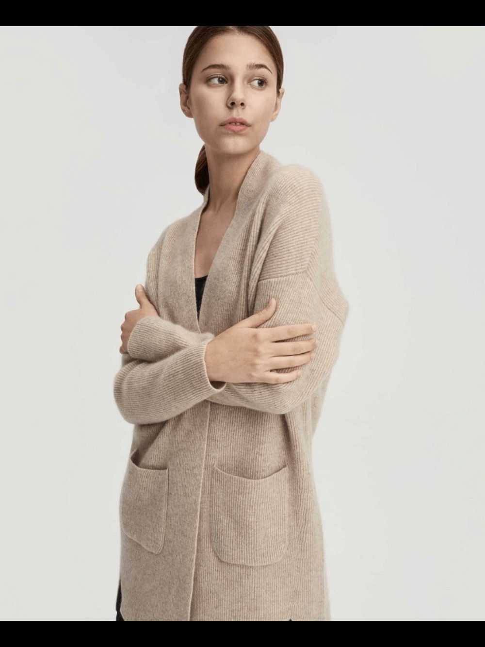 NAP🩷Longline Open-Front Pocket Cardigan🩷 in Light Beige🩷IYKYK🩷